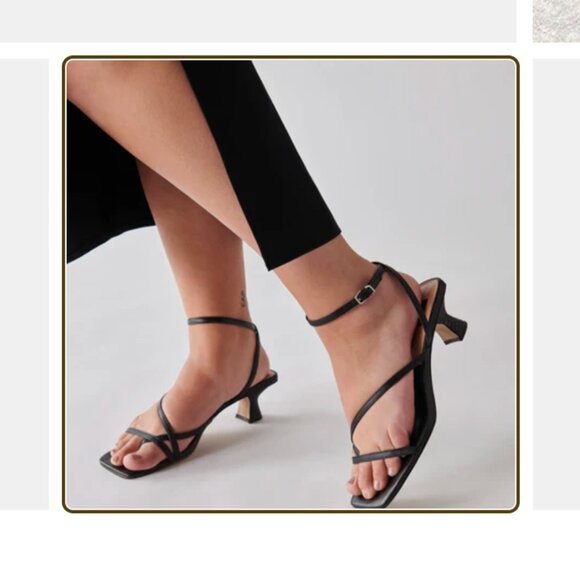 Dolce Vita BAYLOR  Black Leather Strappy Kitten Heels Minimalist Size 7.5 - Picture 5 of 5